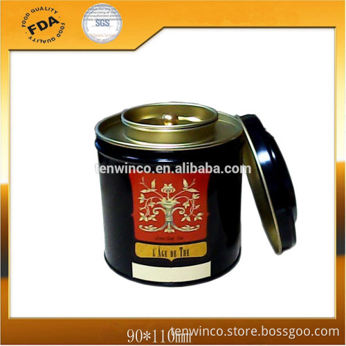 Round dia90mm Tea Tin Can with Two Lids